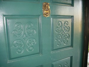 Close up of carved door