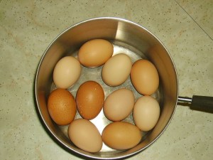 pan of eggs