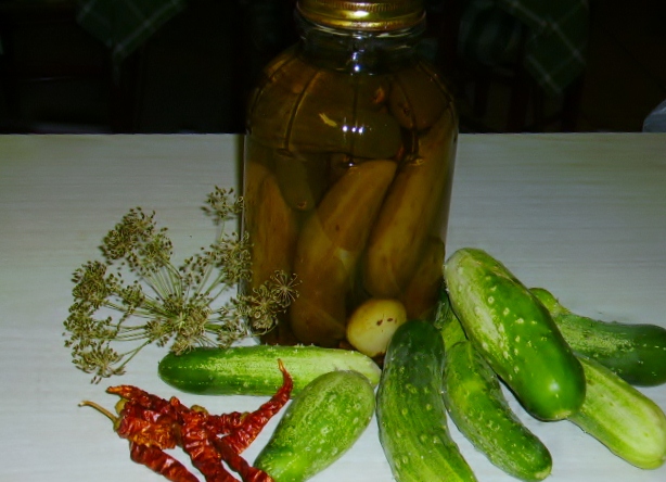Cucumbers, dill, peppers . . . 