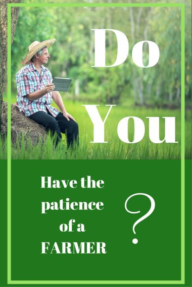 The farmer waits. Crops must germinate, grow, ripen. So must your life. Wait.