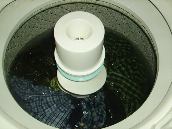 Half load of laundry to be starched.