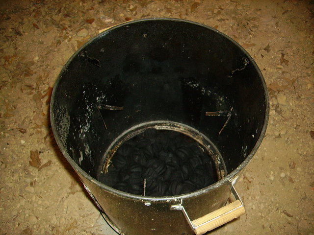 Charcoal in place