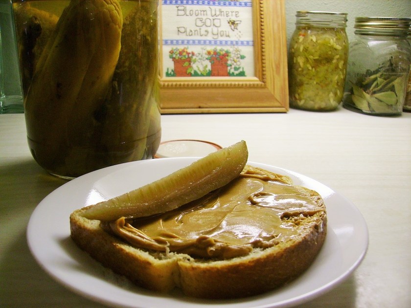Peanut Butter and Dill Pickle Sandwich